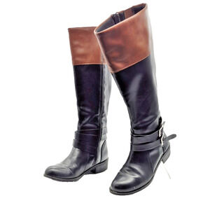 Arizona Boots Denmark Women's Size 7M Black Cuban Heel Buckle & Zipper Sides